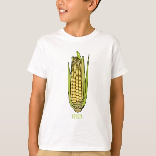 Corn cartoon illustratie t-shirt (Voorkant)