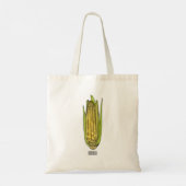 Corn cartoon illustratie tote bag (Achterkant)