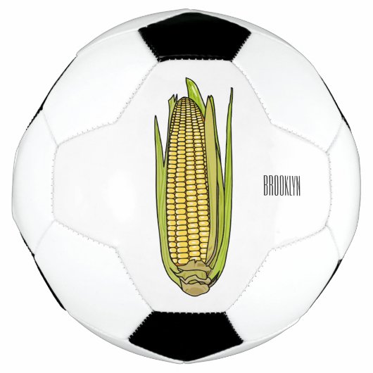 Corn cartoon illustratie voetbal (Voorkant)