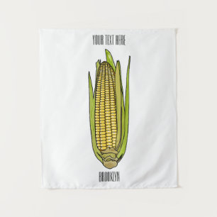 Corn cartoon illustratie wandkleed