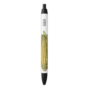 Corn cartoon illustratie zwarte inkt pen