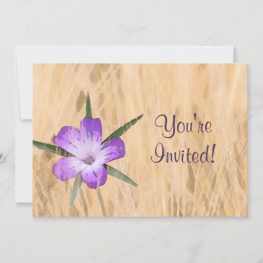 Corn Cockle Flower in Wheat Field Waterverf Kaart (Voorkant)