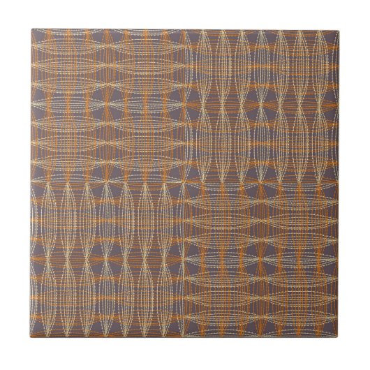 Corn Curves en Stippen Basketweve Neutrals Tegeltje (Voorkant)