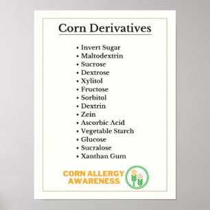 Corn Derivaten Allergie Awareness Poster