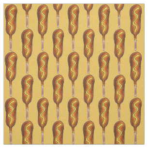Corn Dog Corndog Hot Dogs op een stok met mosterd Stof