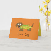 Corn Dog - Dachsund Dog Carte de voeux amusante (Fleur jaune)