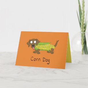 Corn Dog - Funny Dachsund Dog Greeting Card Kaart