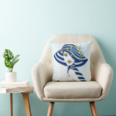 Corn Flowers en White Roses Kussen (Stoel)