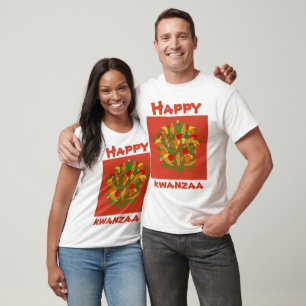 Corn Fruits Nuts Bouquet Happy Kwanzaa Symbols T-shirt