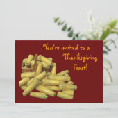 Corn Harvest Thanksgiving Kaart (Staand voorkant)