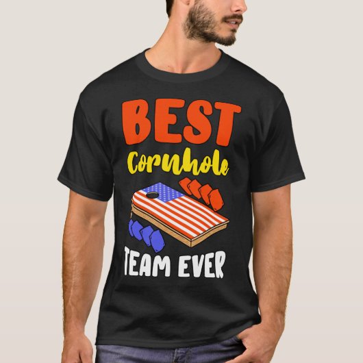 Corn Hole Patriotic Team speelt Onafhankelijkheids T-shirt (Voorkant)