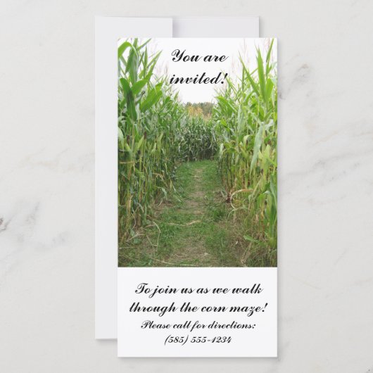 Corn Maze Invitation Kaart (Voorkant)