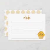  Corn Muffin Cute Drawing Lined Monogram  Notitiekaartje (Voorkant / Achterkant)