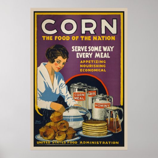 Corn - Nourriture Du Poster vintage De La Nation (Devant)
