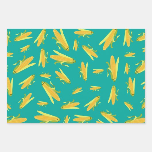 Corn op het cob-patroon inpakpapier vel (Voorkant)