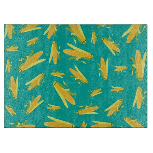 Corn op het cob-patroon snijplank (Voorkant)