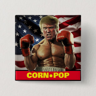 Corn Pop Trump - Biden's nachtmerrie Vierkante Button 5,1 Cm