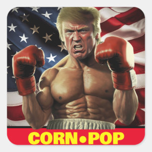 Corn Pop Trump - Biden's nachtmerrie Vierkante Sticker