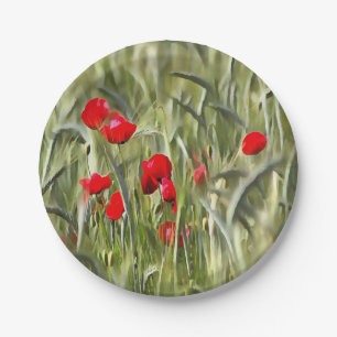 Corn Poppies Papieren Bordje
