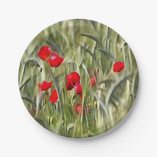 Corn Poppies Papieren Bordje (Voorkant)