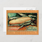 Corn pur : Carte de voeux d'action de grâces Vinta (Devant / Derrière)