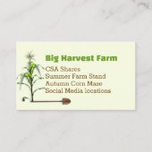 Corn Stalks Boerderij Stand Market Visitekaartjes (Voorkant)