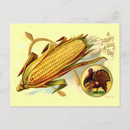  Corn Wishbone & Turkije Thanksgiving Feestdagenkaart