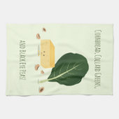 CornBrood Collard Greens Black Eye Peas Characters Theedoek (Horizontaal)