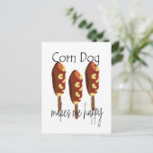 Corndog maakt me blij briefkaart (Staand voorkant)