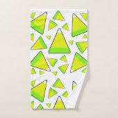 Corne à bonbons en vert et jaune (Serviette à main)