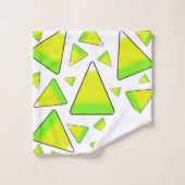 Corne à bonbons en vert et jaune (Gant de toilette)