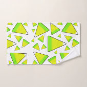 Corne à bonbons en vert et jaune (Serviette à main)