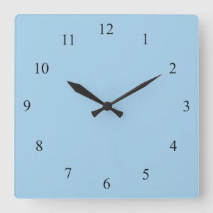 Corne Bleue avec chiffres noirs Horloge murale