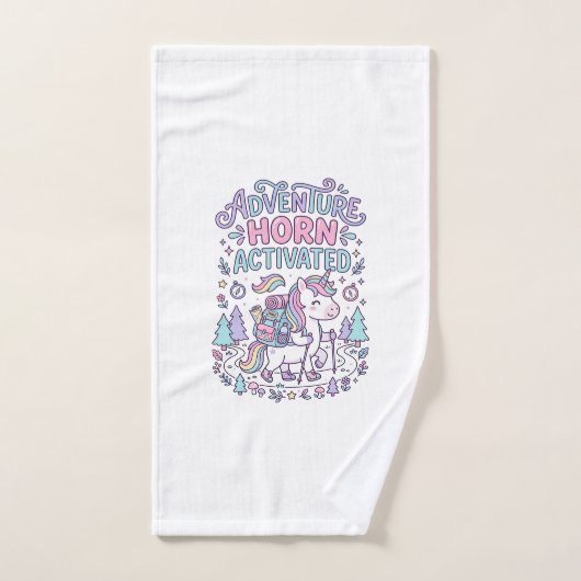 Corne d'Aventure de Licorne Activée Graphique Past (Serviette à main)