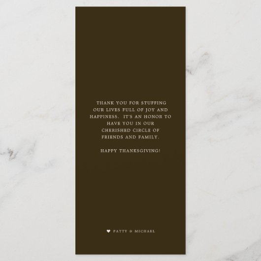 Corne de Plenty | Menu Thanksgiving (Dos)