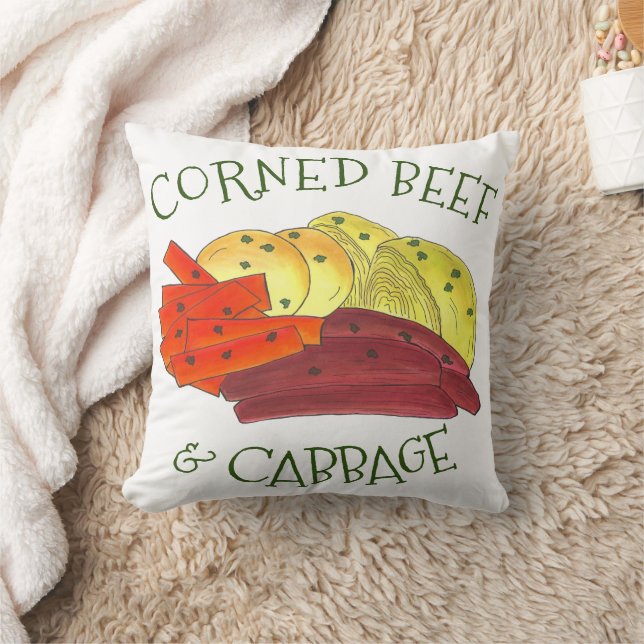 Corned Beef Cabbage Boiled Carrots Potates Irish Kussen (Deken)