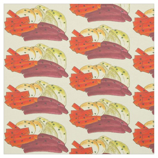 Corned Beef Cabbage Potates Carrots Irish Food Stof (Swatch)