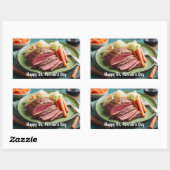 Corned beef kool en wortelen rechthoekige sticker (Vel)