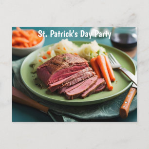 Corned beef kool en wortelen uitnodiging briefkaart