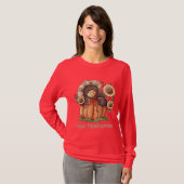 Corneille citrouille de Thanksgiving T-shirt femme (Devant entier)
