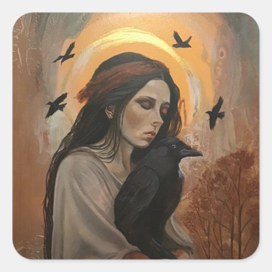 Corneille noire avec autocollants (Devant)