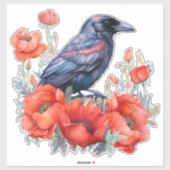 Corneilles avec autocollant de pavot (Feuille)