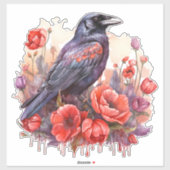 Corneilles avec autocollant de pavot (Feuille)