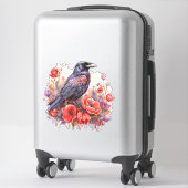Corneilles avec autocollant de pavot (Sur valise)