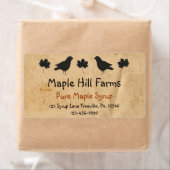 Corneilles Et Étiquette De Sirop D'Érable Feuille (En situation)