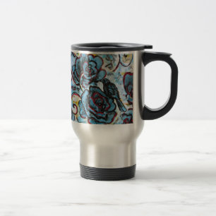 Corneilles et roses, tasse de voyageur de