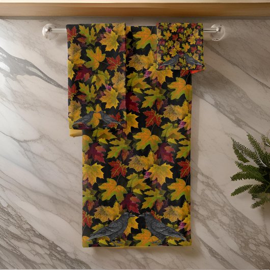 Corneilles noires d'automne Feuilles