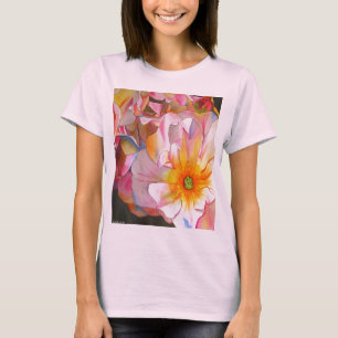 Cornelia pastel roze roze roze waterverf kunst t-shirt