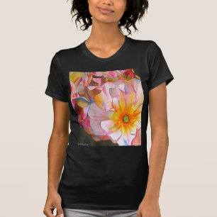 Cornelia pastel roze roze roze waterverf kunst t-shirt