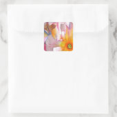 Cornelia pastel roze roze roze waterverf kunst vierkante sticker (Tas)